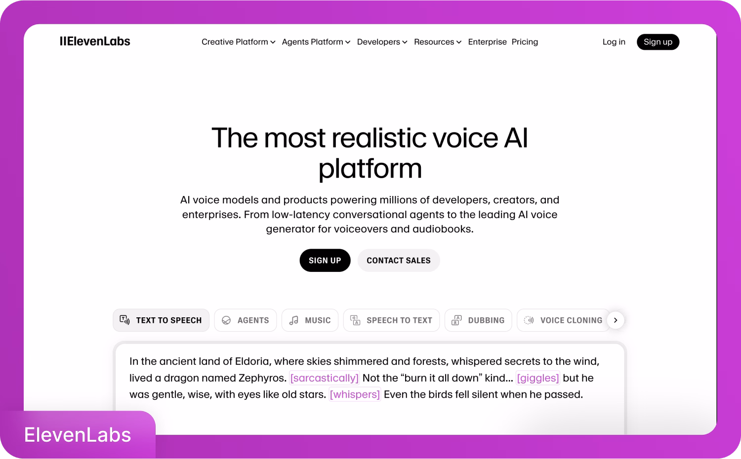 Platforma ElevenLabs pentru voce AI realistă și text to speech pentru videoclipuri YouTube.