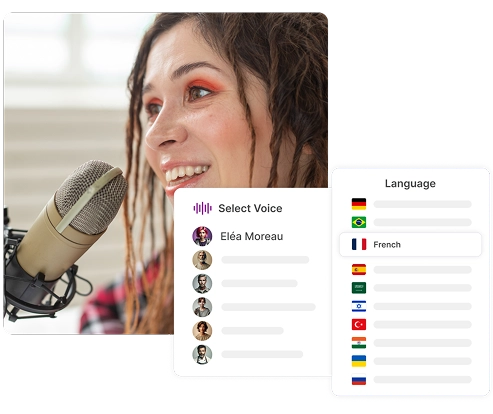 Imagine care înfățișează voci franceze captivante care atrag atenția cu o livrare naturală și fluentă.