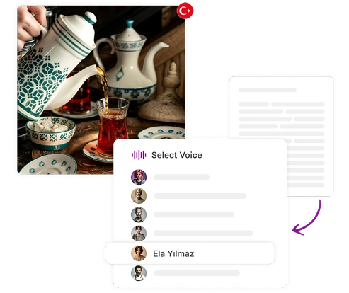 Image depicting seamless collaboration using Turkish voice overs, as smooth and enjoyable as Turkish tea.