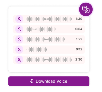 AI tarafından oluşturulan konuşma dosyalarını almak için bir indirme düğmesi.