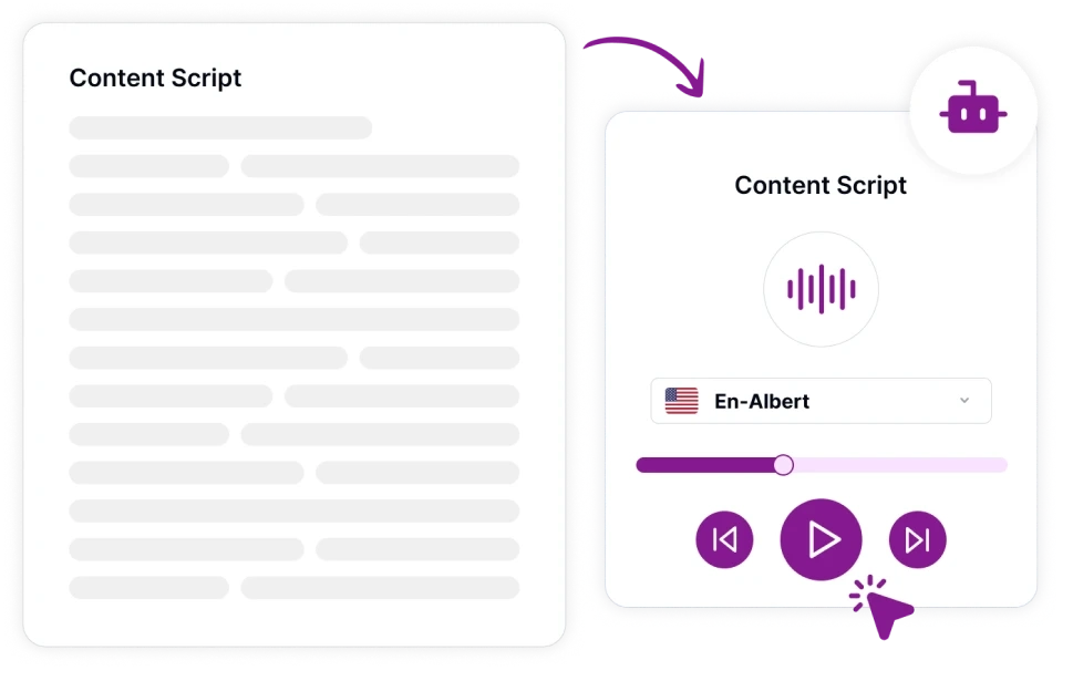 Interface showcasing high-quality, accurate voiceover translations with clear audio output.