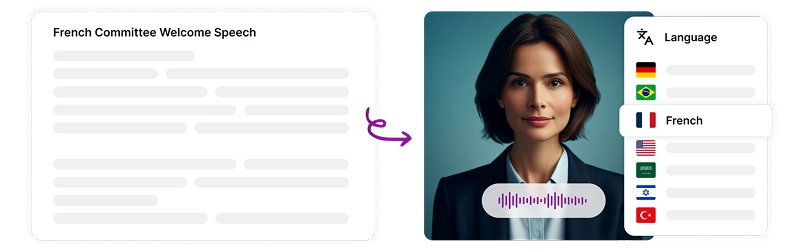 Image depicting native French voice overs created with Speaktor for authentic and lifelike audio.