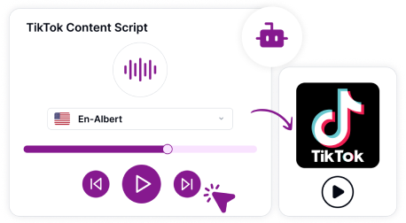 Der Text wird schnell und einfach über einem Mikrofonsymbol angezeigt, was die einfache Voiceover-Funktion von Speaktor hervorhebt.