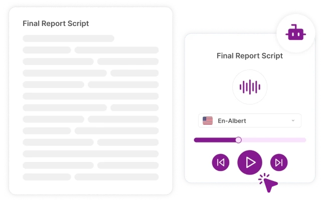 ไอคอนลําโพงที่มีข้อความ Read Aloud Text-to-Speech ซึ่งระบุคุณสมบัติสําหรับการอ่านออกเสียงข้อความ