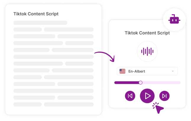 Una guía visual de un guión de contenido de TikTok con representación de audio.