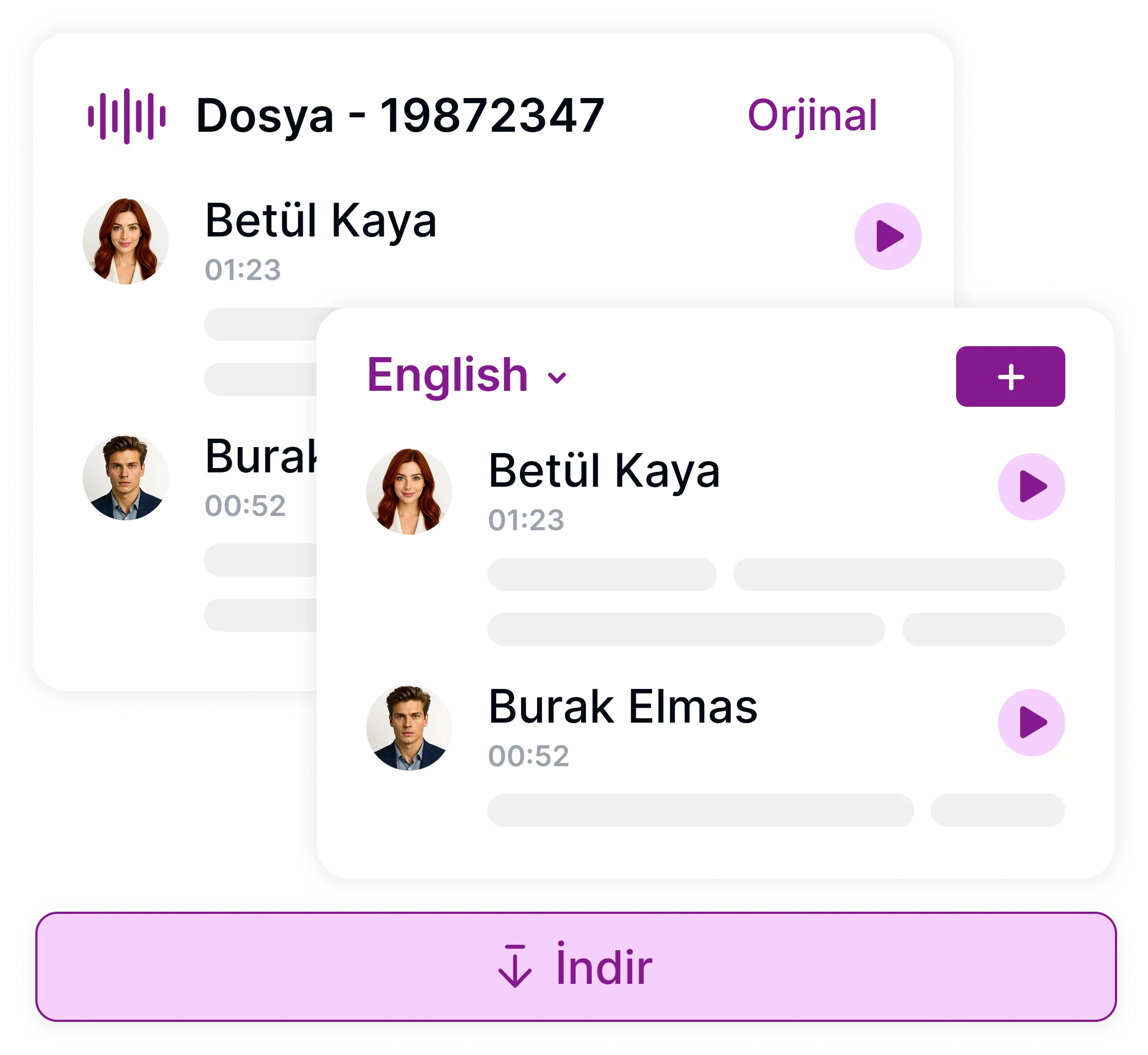 Přeložte nebo stáhněte, nabízí možnosti překladu a stahování zvuku.