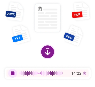 Upload text or document, allowing text to be converted into audio.