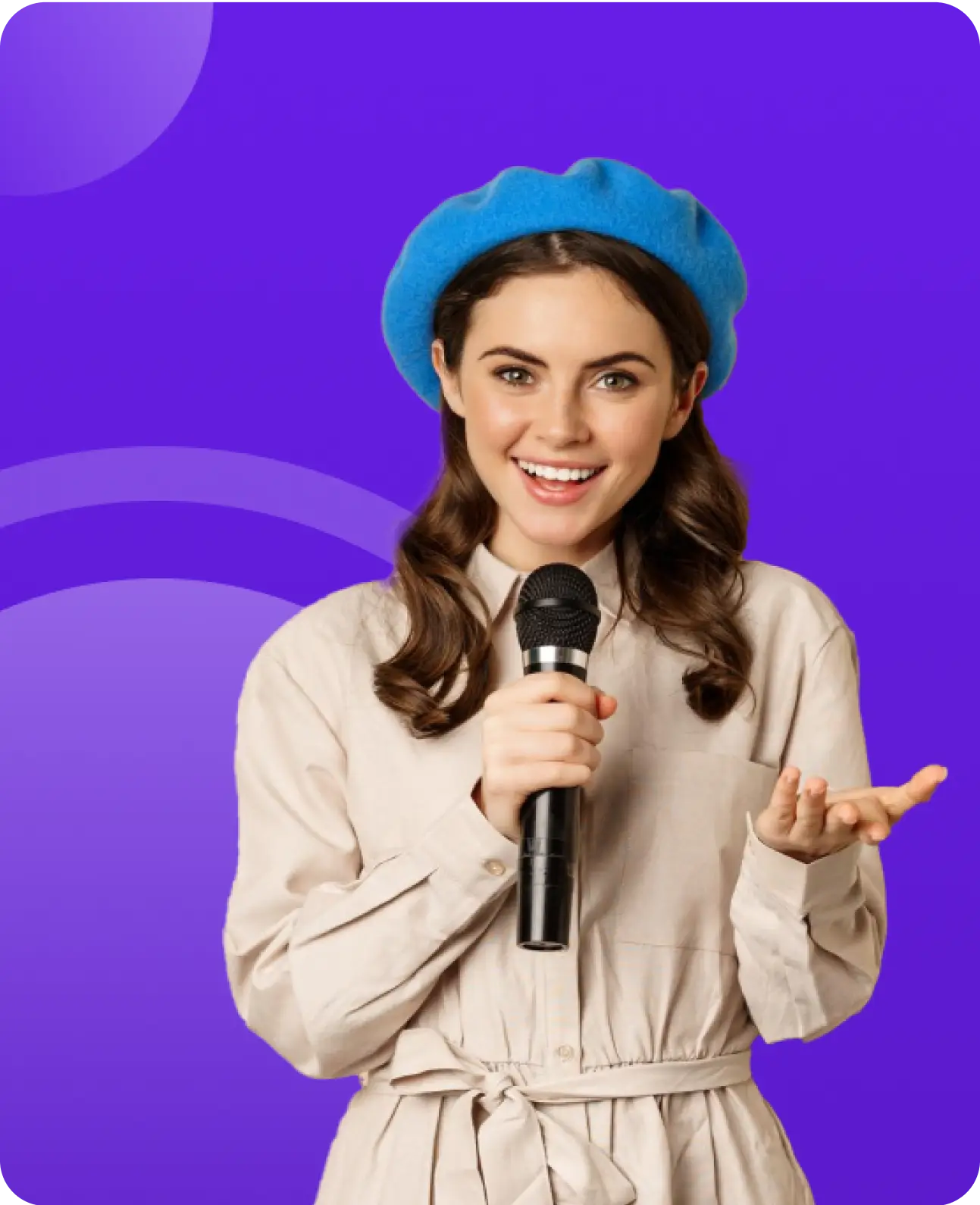 Criadores de conteúdo usando geração de voz com IA para vídeos e podcasts.