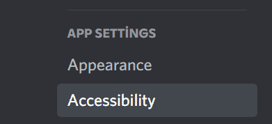 Accessibility setting on discord