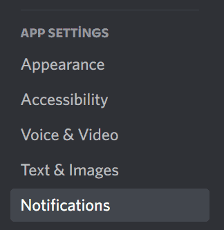 Notifications setting on discord